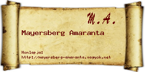 Mayersberg Amaranta névjegykártya